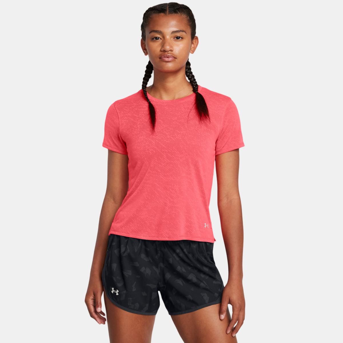T-shirt de Running de Mulher Launch Camo Shortsleeve-Red Vermelho-1