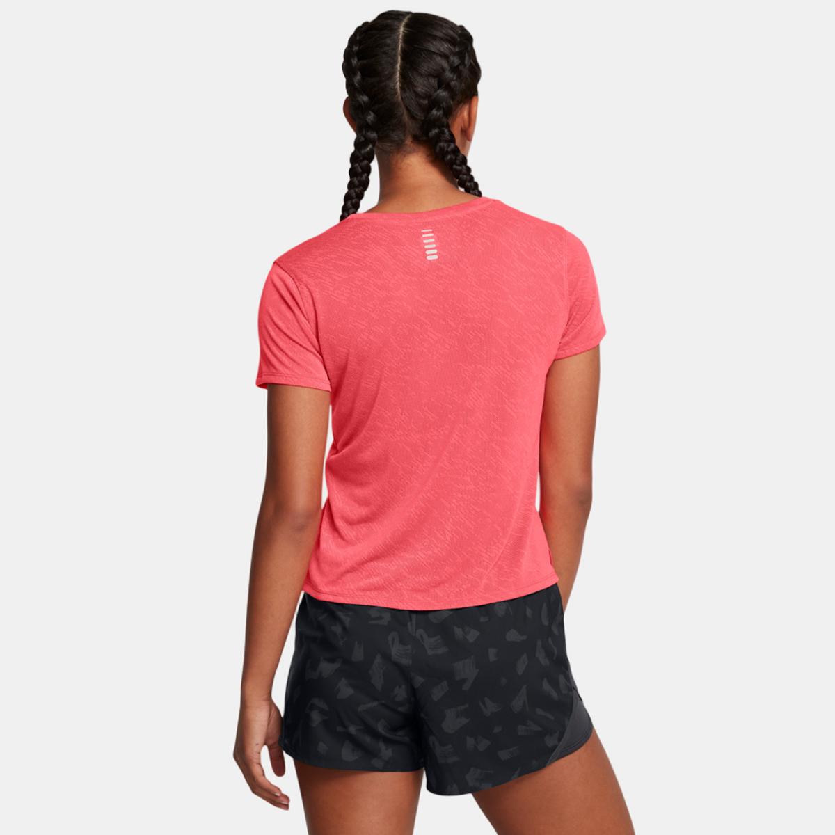 T-shirt de Running de Mulher Launch Camo Shortsleeve-Red Vermelho-2