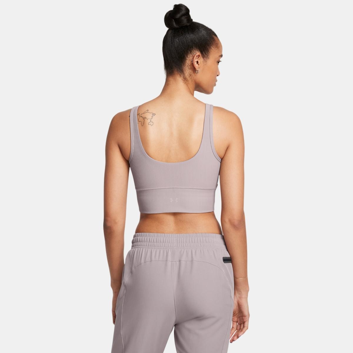 T-shirt de Mulher Meridian Rib Crop Tank Cinzento-2