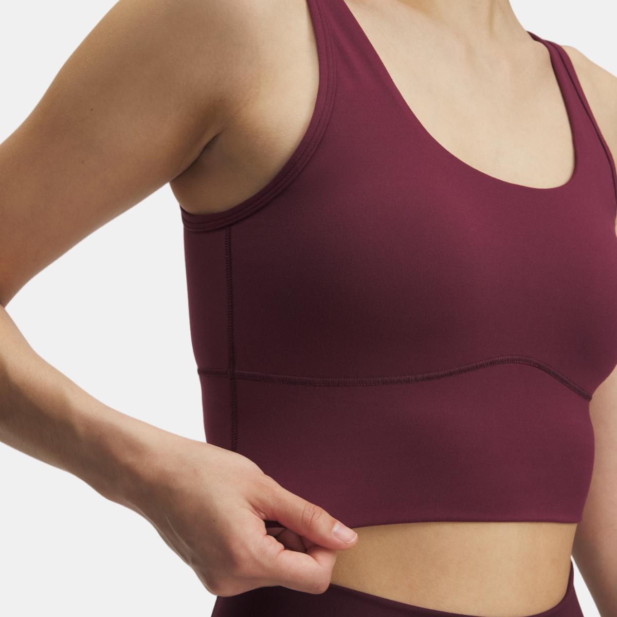 Camiseta de mujer Meridian Fitted Crop Tank Under Armour - Granate Granate-3