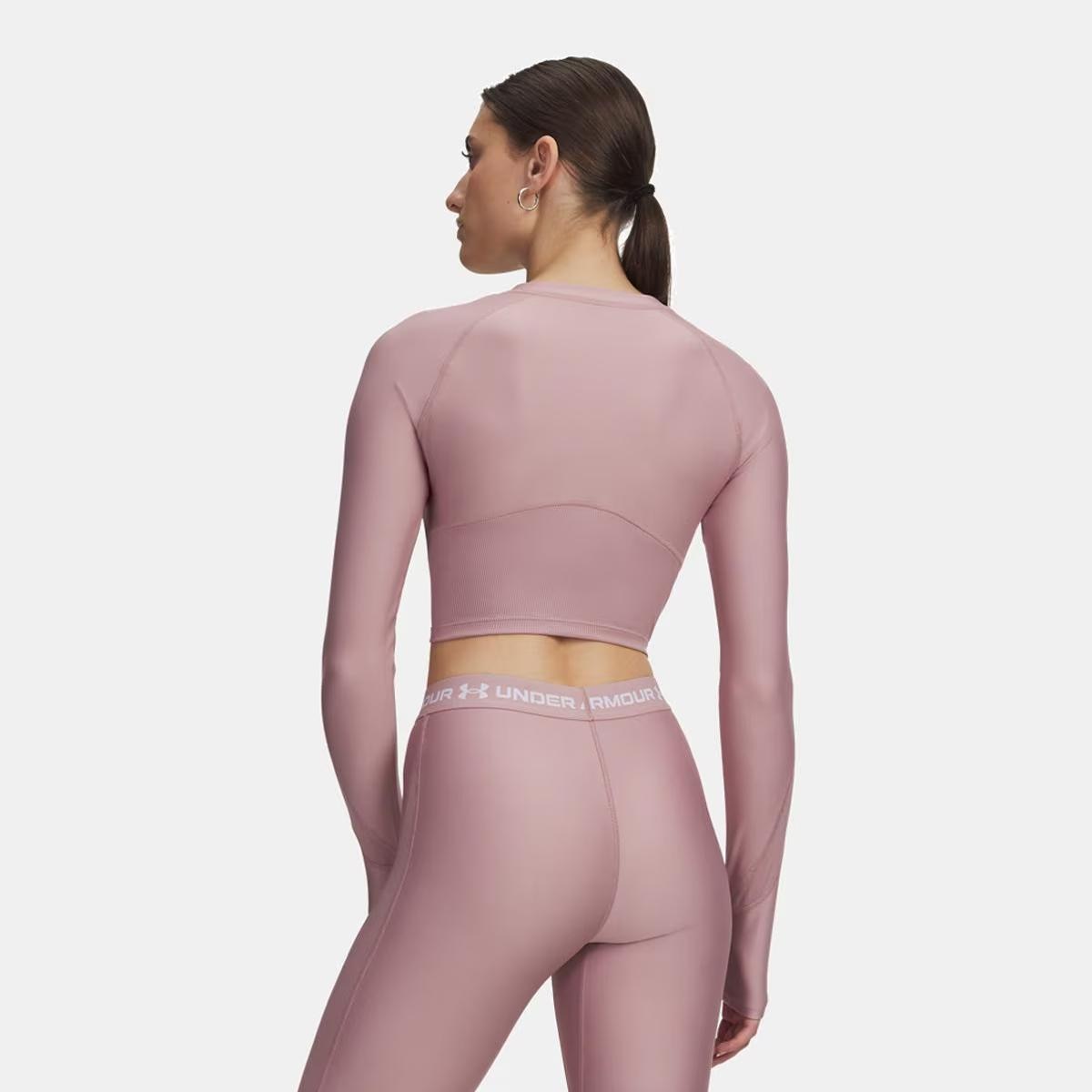 T-shirt de Mulher HG Rib 1/4 Zip Rosa-2