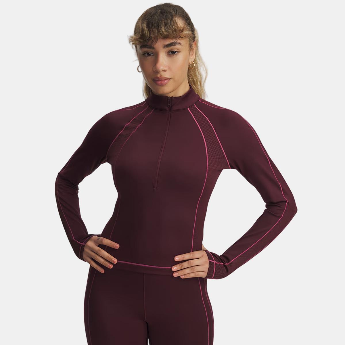 Imagem 0 de T-shirt de Mulher ColdGear Textured 1/2 Zip