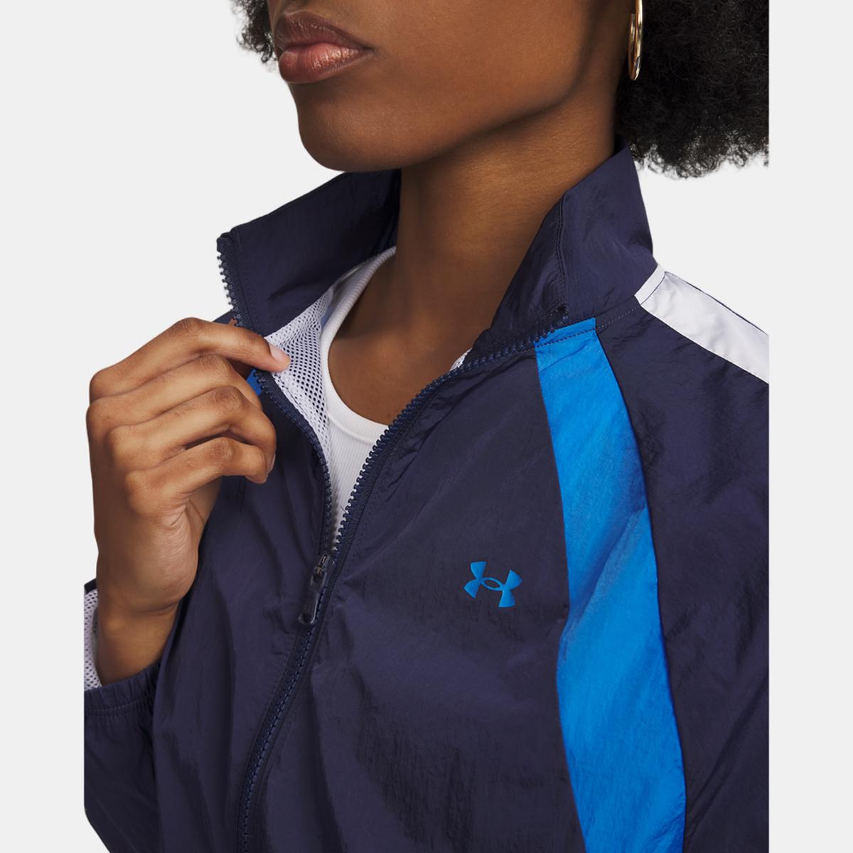Casaco de Mulher Icon Crinkle Jacket Azul-3