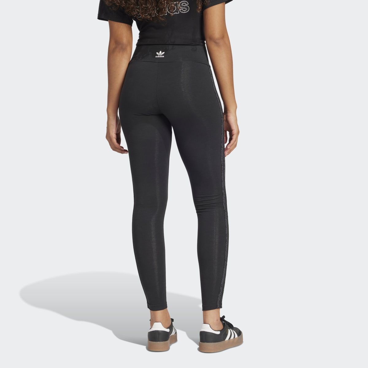 Leggings de Mulher Snakeskin 3 Faixas Preto-2