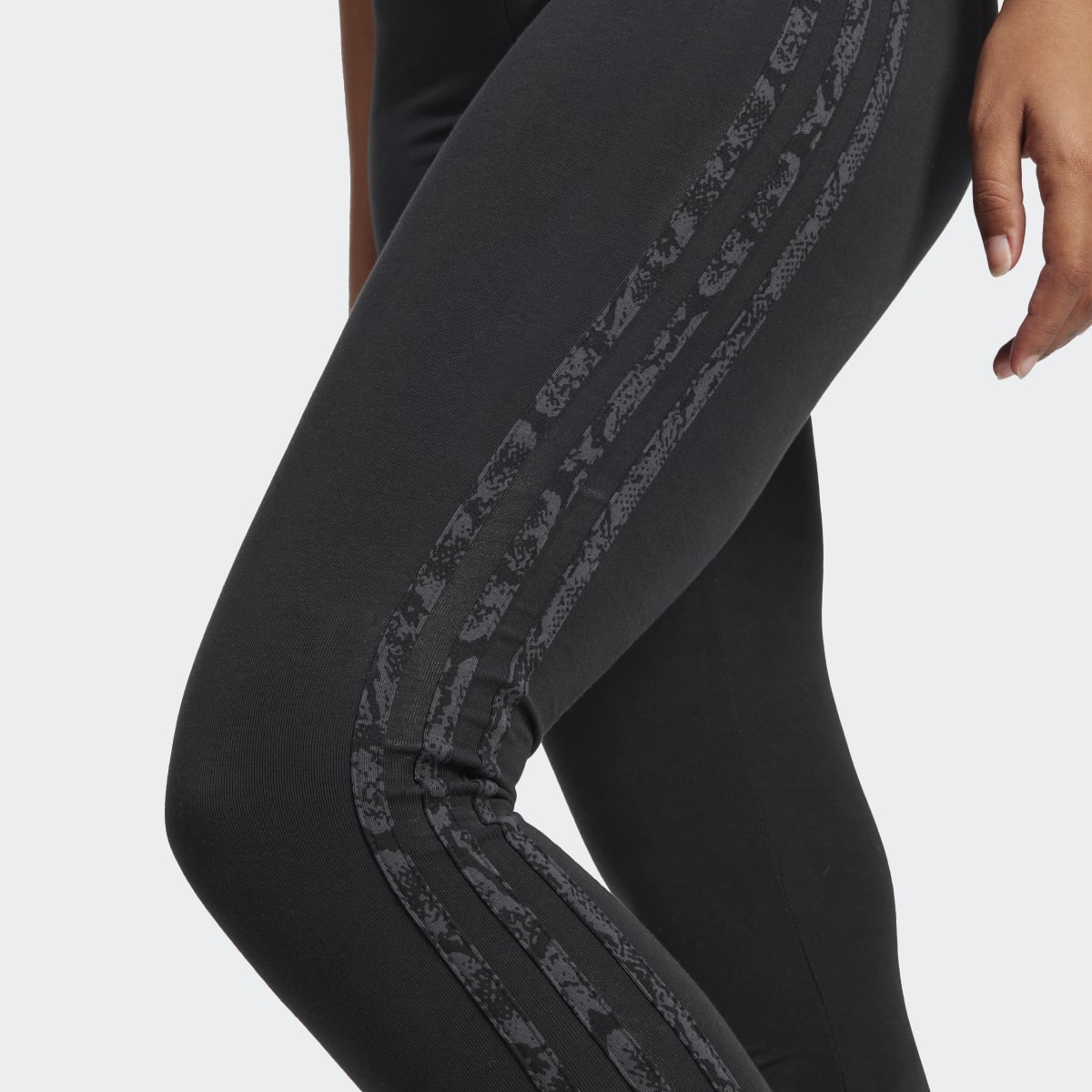 Leggings de Mulher Snakeskin 3 Faixas Preto-3