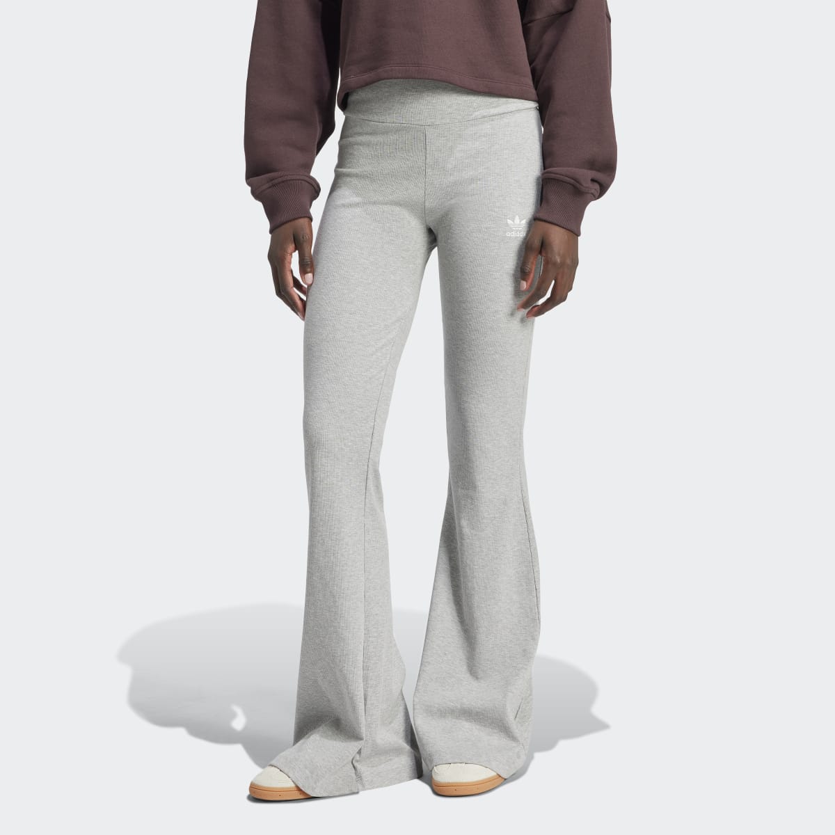 Leggings de Mulher Essentials Rib Flared Originals Cinzento-1