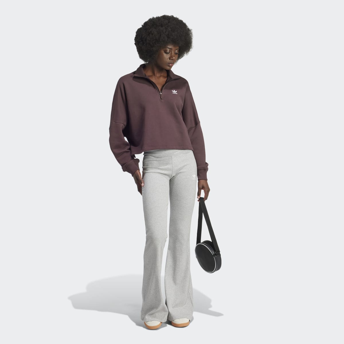 Leggings de Mulher Essentials Rib Flared Originals Cinzento-5