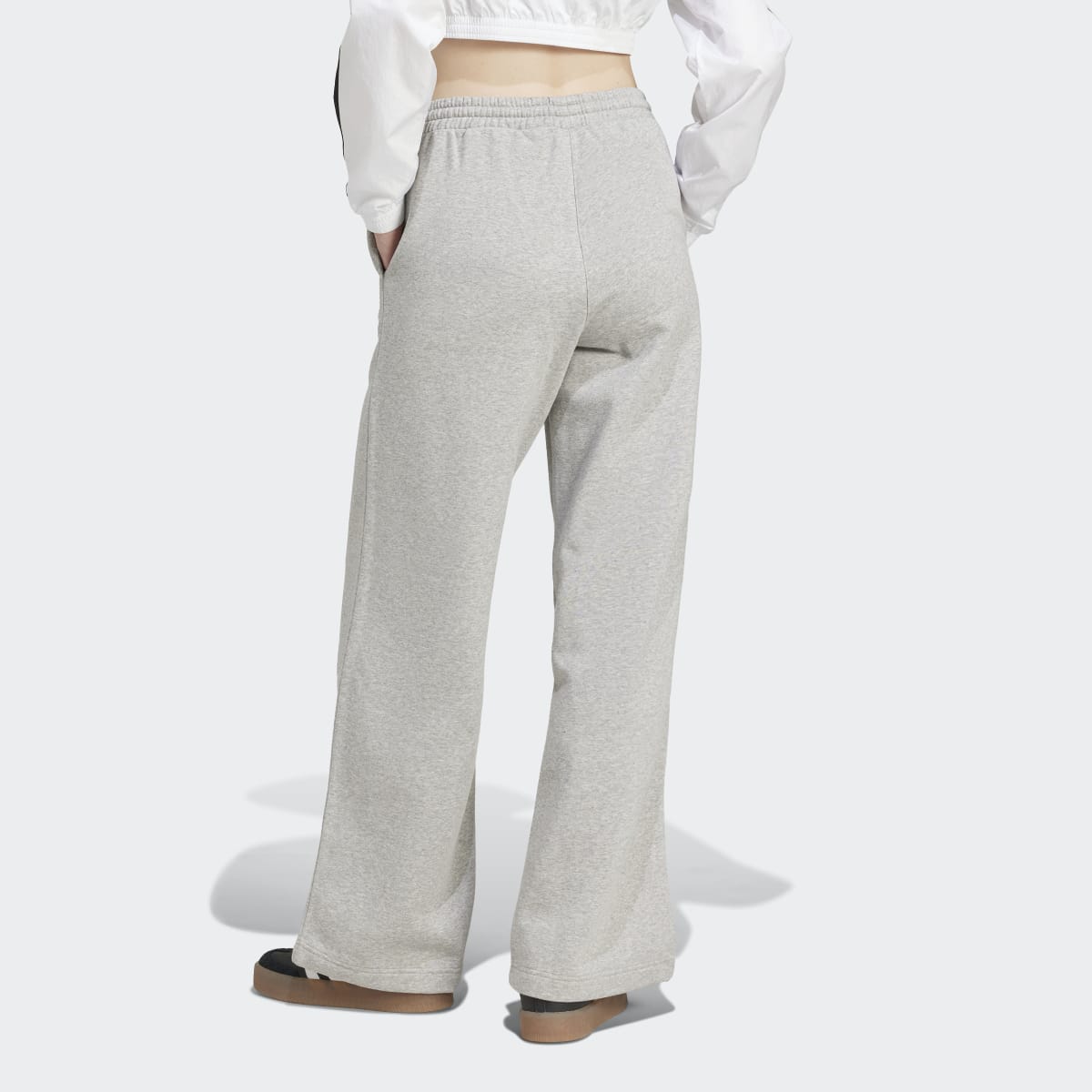 Calças de Mulher Wide Leg Fleece Cinzento-2