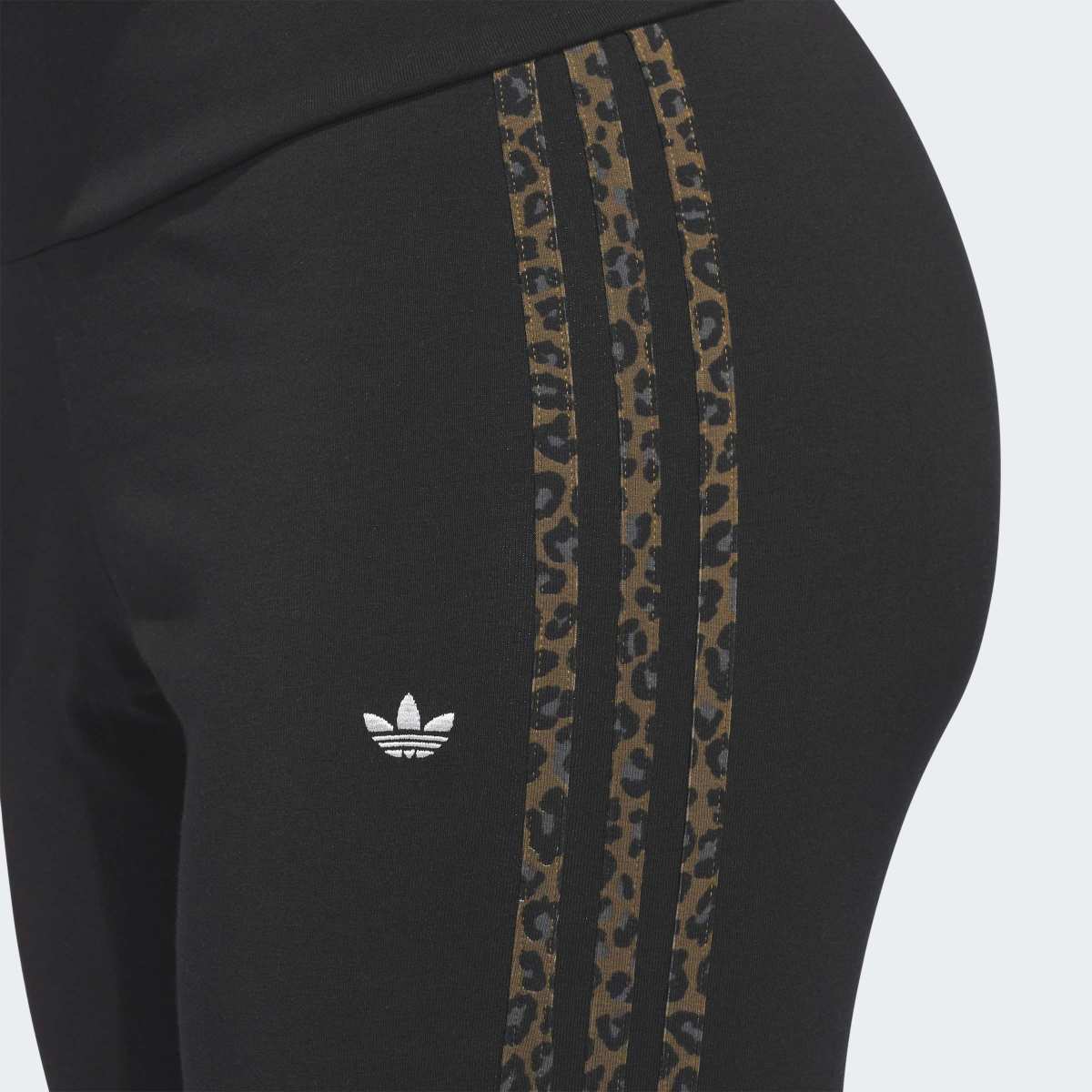 Leggings de Mulher Leopard 3 Faixas Originals Preto-5