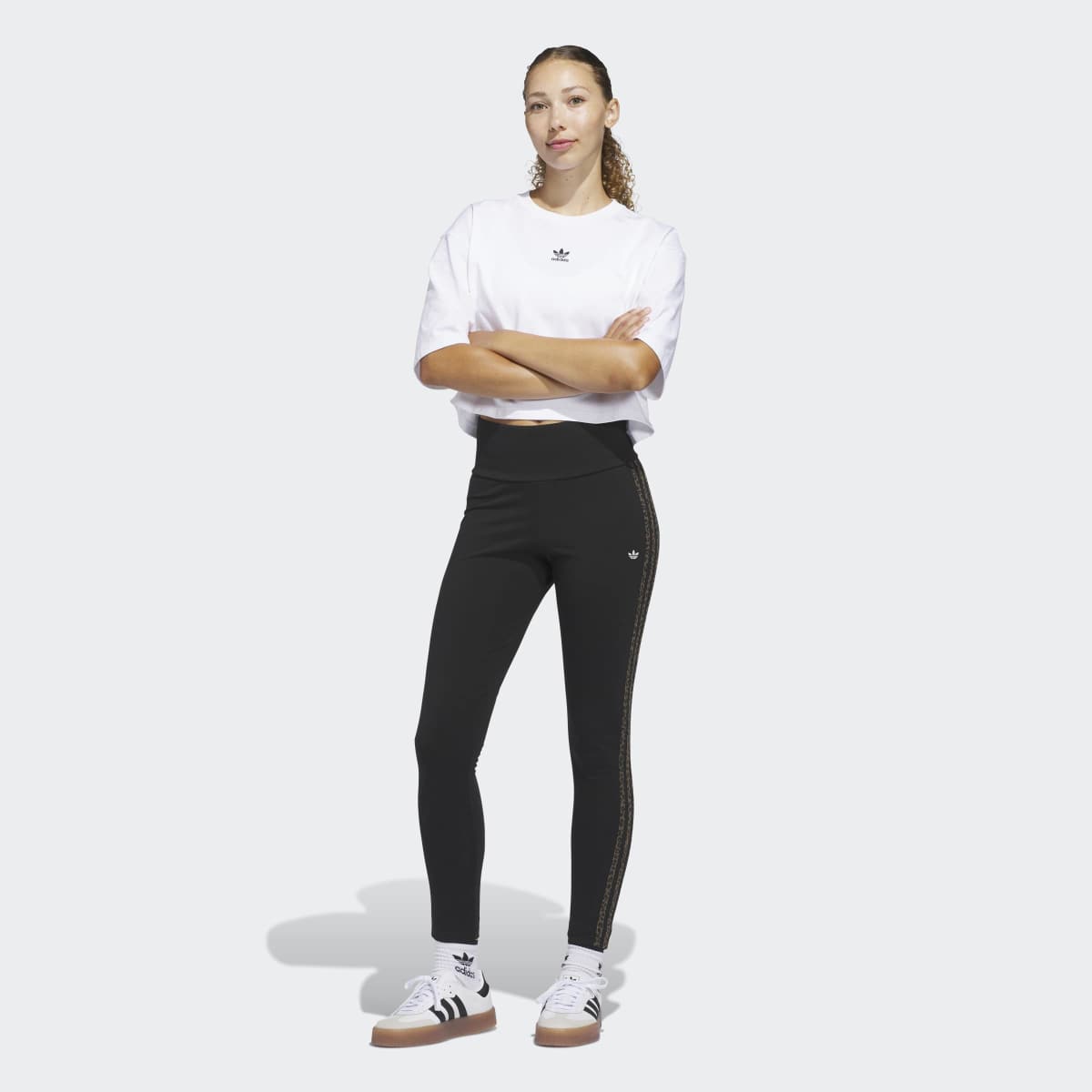 Leggings de Mulher Leopard 3 Faixas Originals Preto-7