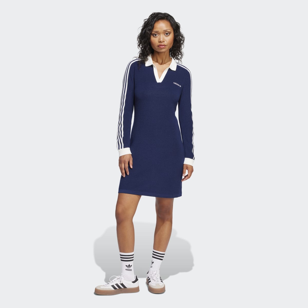 Vestido Tipo Polo de Malha Azul-1