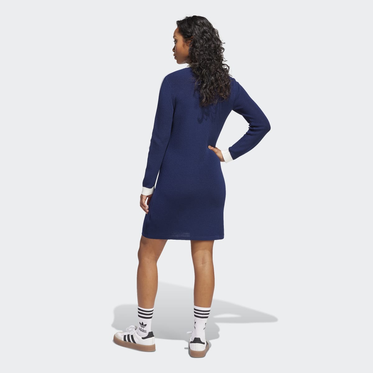 Vestido Tipo Polo de Malha Azul-2