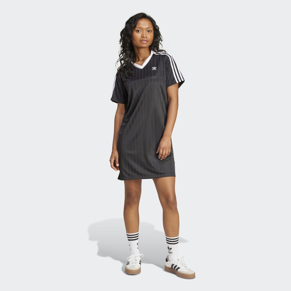 Vestido Adicolor Football Jacquard V-Neck Preto-5