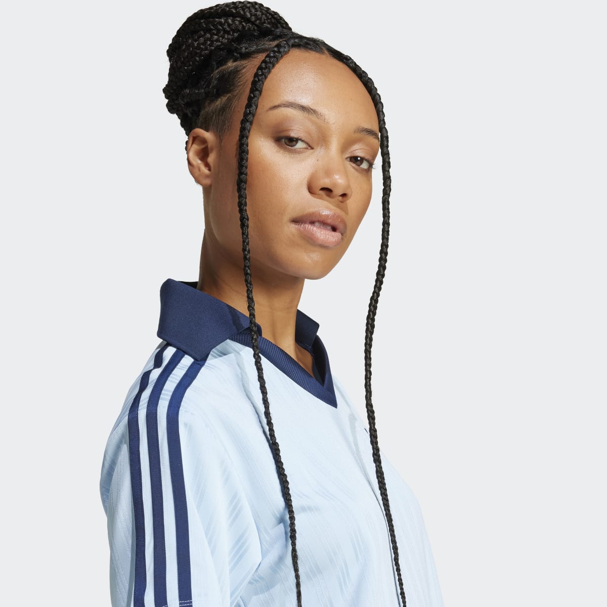 Vestido Adicolor Football Jacquard V-Neck Azul-4