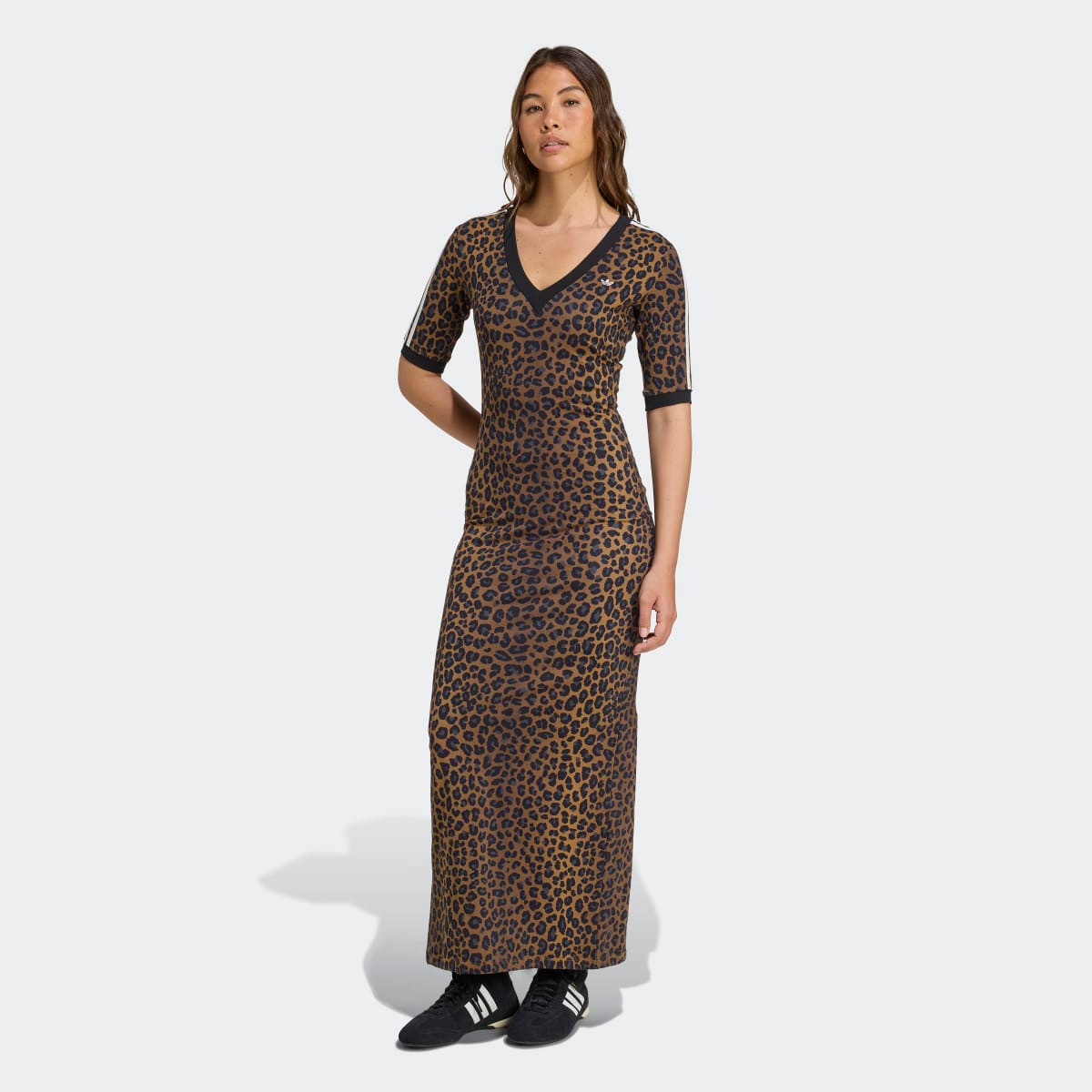 Vestido de Mulher Maxi Leopard V-Neck Originals Estampado-1