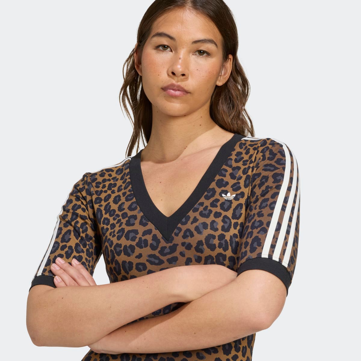 Vestido de Mulher Maxi Leopard V-Neck Originals Estampado-4
