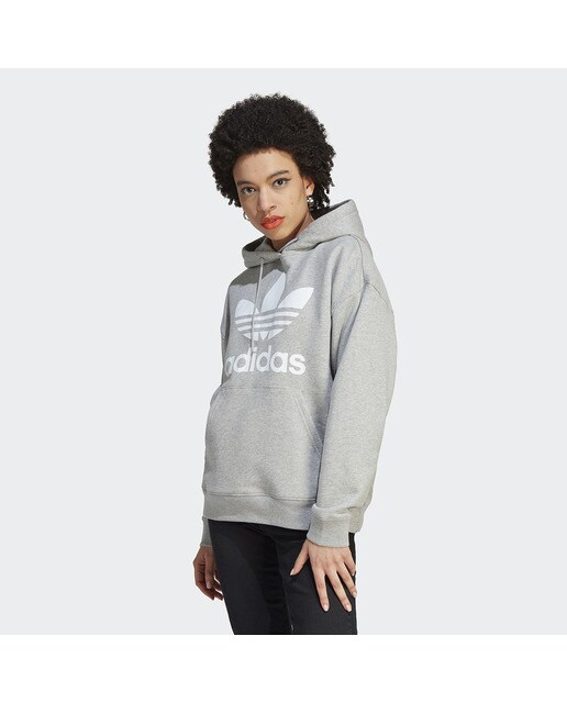 Sweatshirt de mulher Trefoil Adidas Originals Cinzento-1