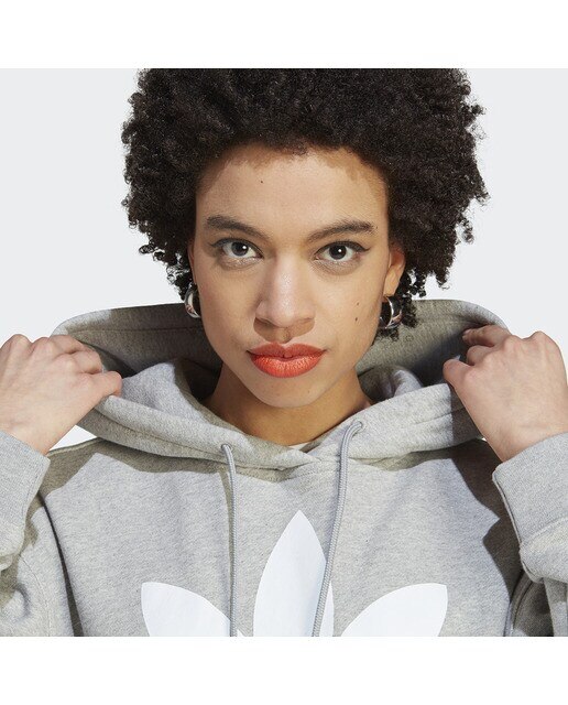 Sweatshirt de mulher Trefoil Adidas Originals Cinzento-3