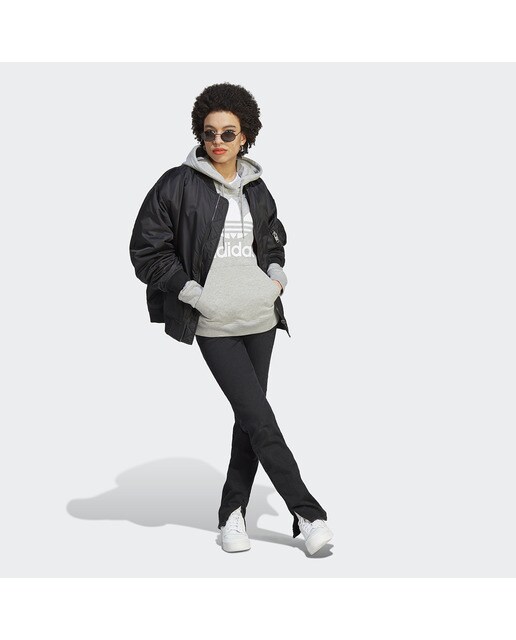 Sweatshirt de mulher Trefoil Adidas Originals Cinzento-5