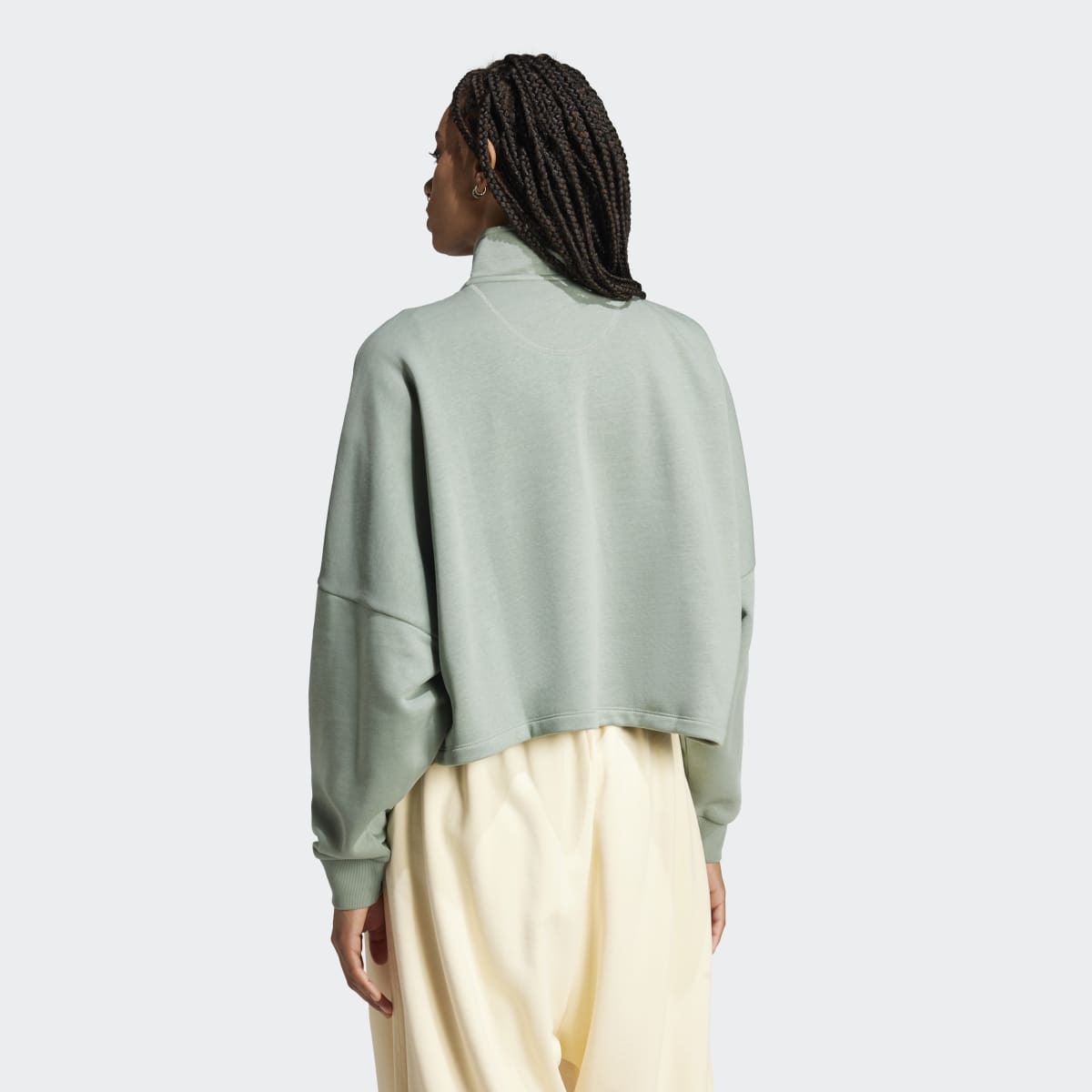 Sweatshirt de Mulher Essentials 1/2 Zip Fleece Verde-2