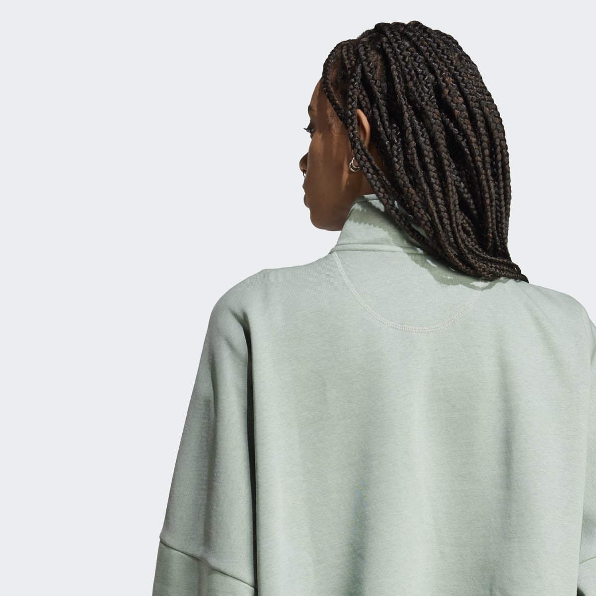 Sweatshirt de Mulher Essentials 1/2 Zip Fleece Verde-3