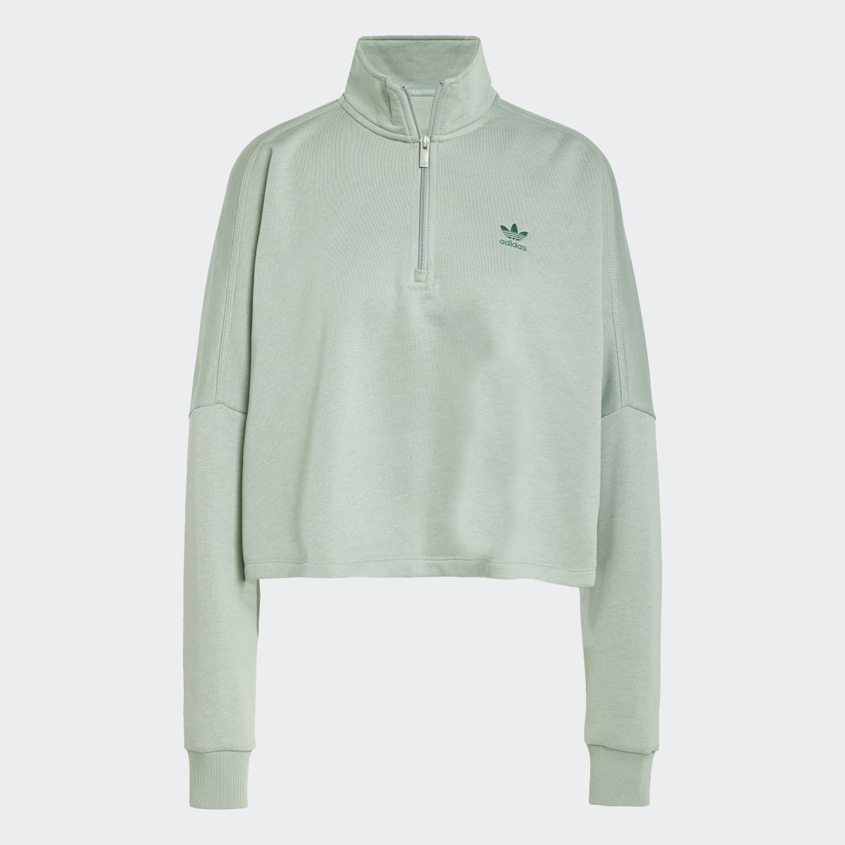 Sweatshirt de Mulher Essentials 1/2 Zip Fleece Verde-6