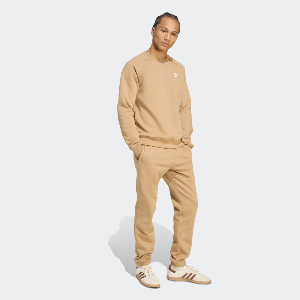 Sweatshirt de Homem Trefoil Essentials Originals Castanho-5