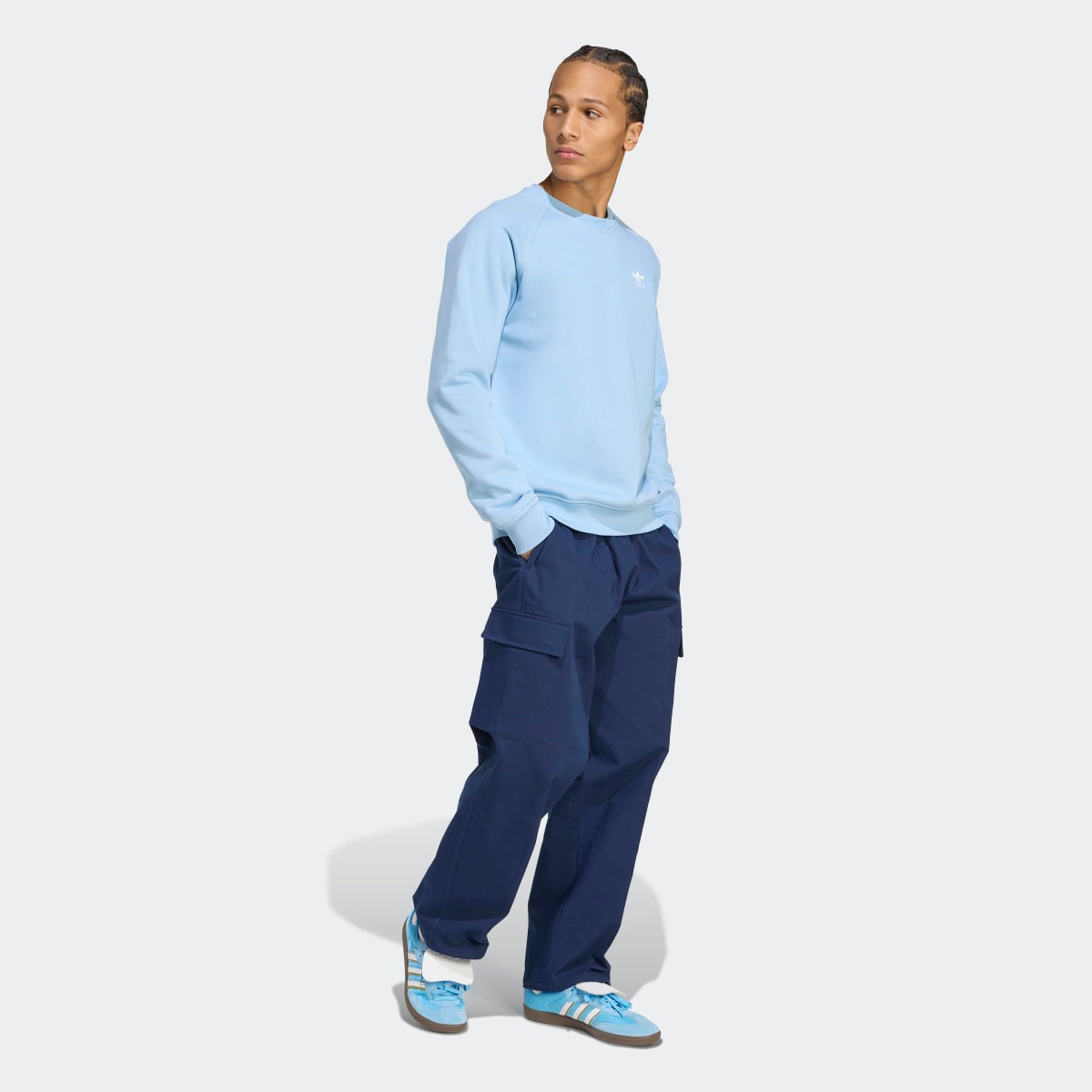 Sweatshirt Trefoil Essentials Originals Azul-5