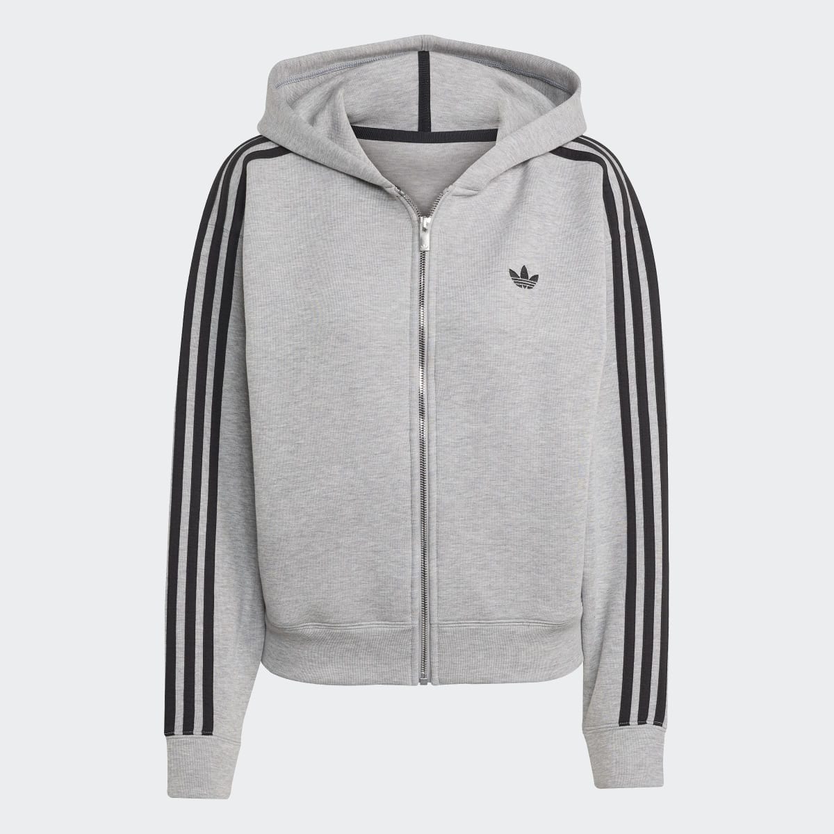 Sweatshirt de Mulher Adicolor 3-Stripes Spacer Full-Zip Originals Cinzento-6