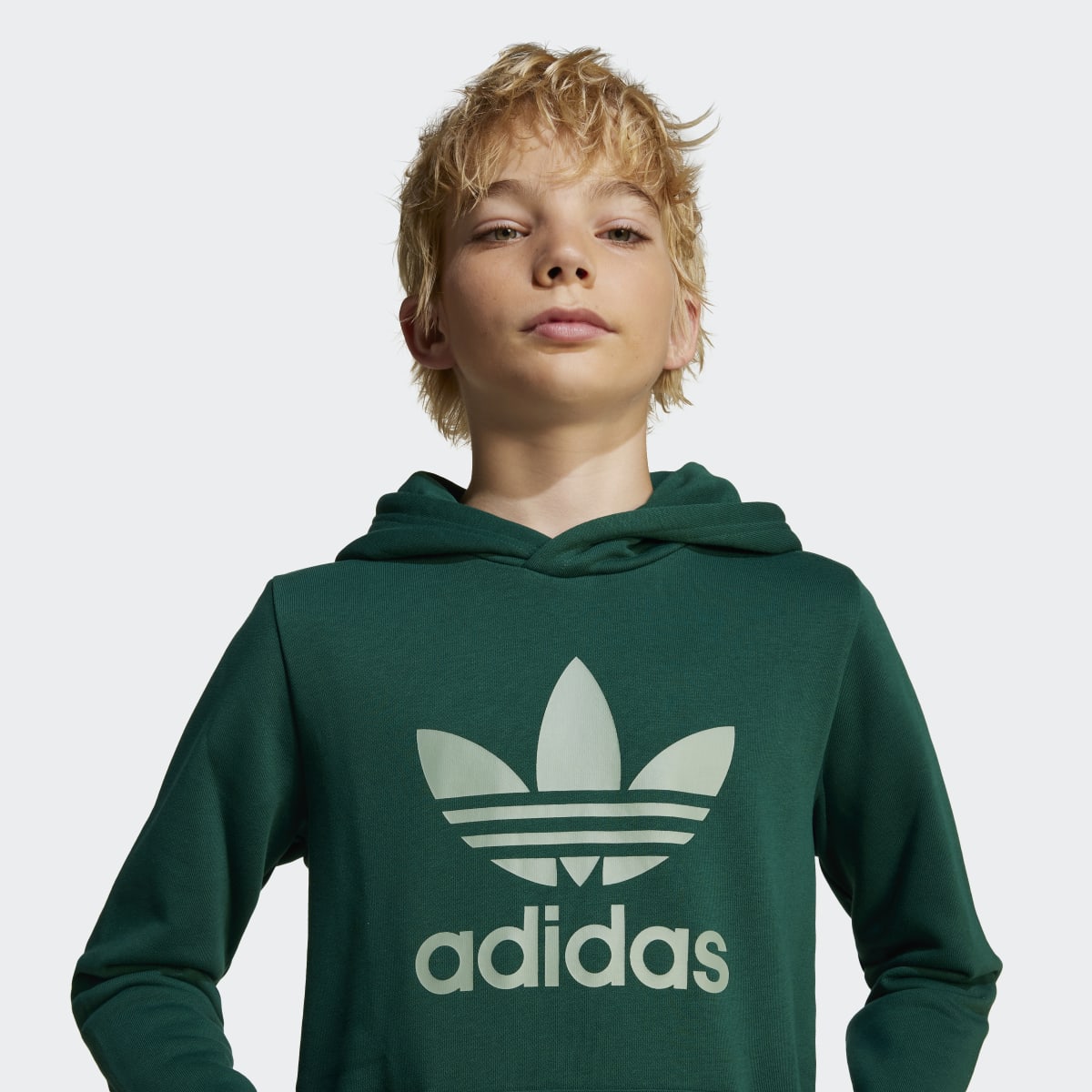 Sweatshirt de Criança com Capuz Trefoil Verde-3