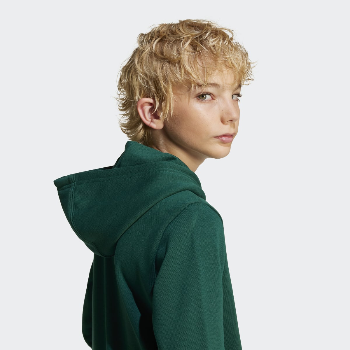 Sweatshirt de Criança com Capuz Trefoil Verde-4