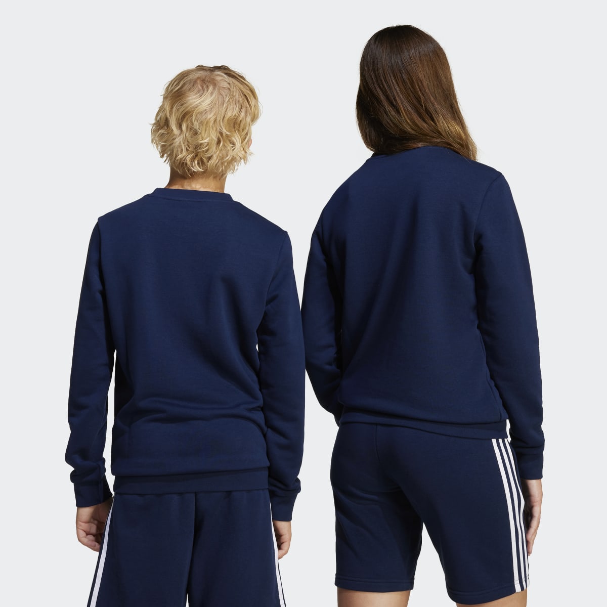 Sweatshirt de Criança com Gola Redonda Trefoil Azul-2