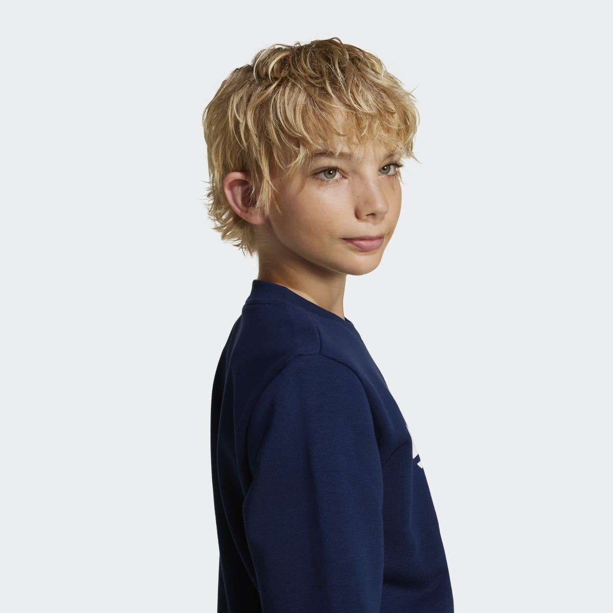 Sweatshirt de Criança com Gola Redonda Trefoil Azul-3
