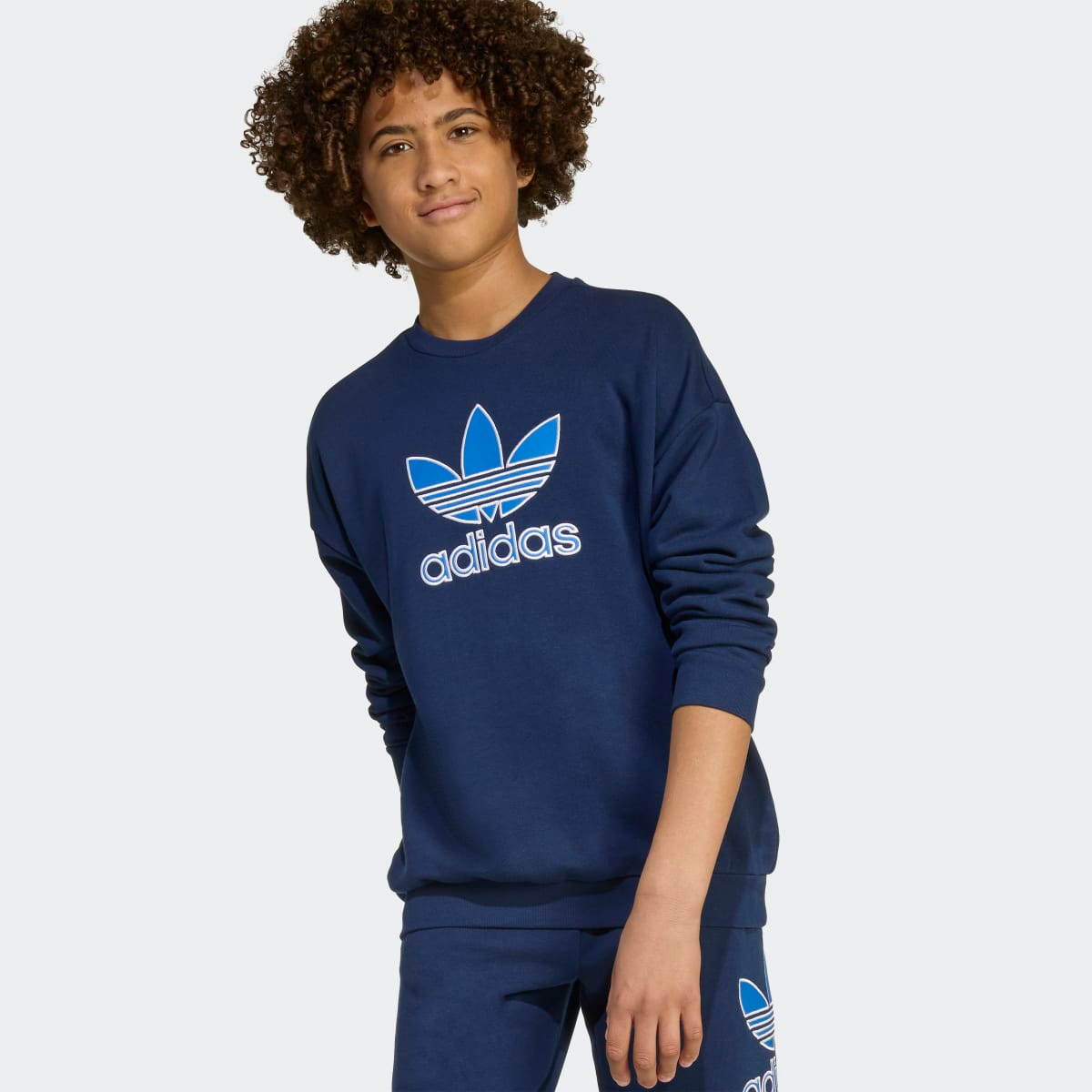 Sweatshirt de criança Trefoil adidas Originals Azul-marinho-6