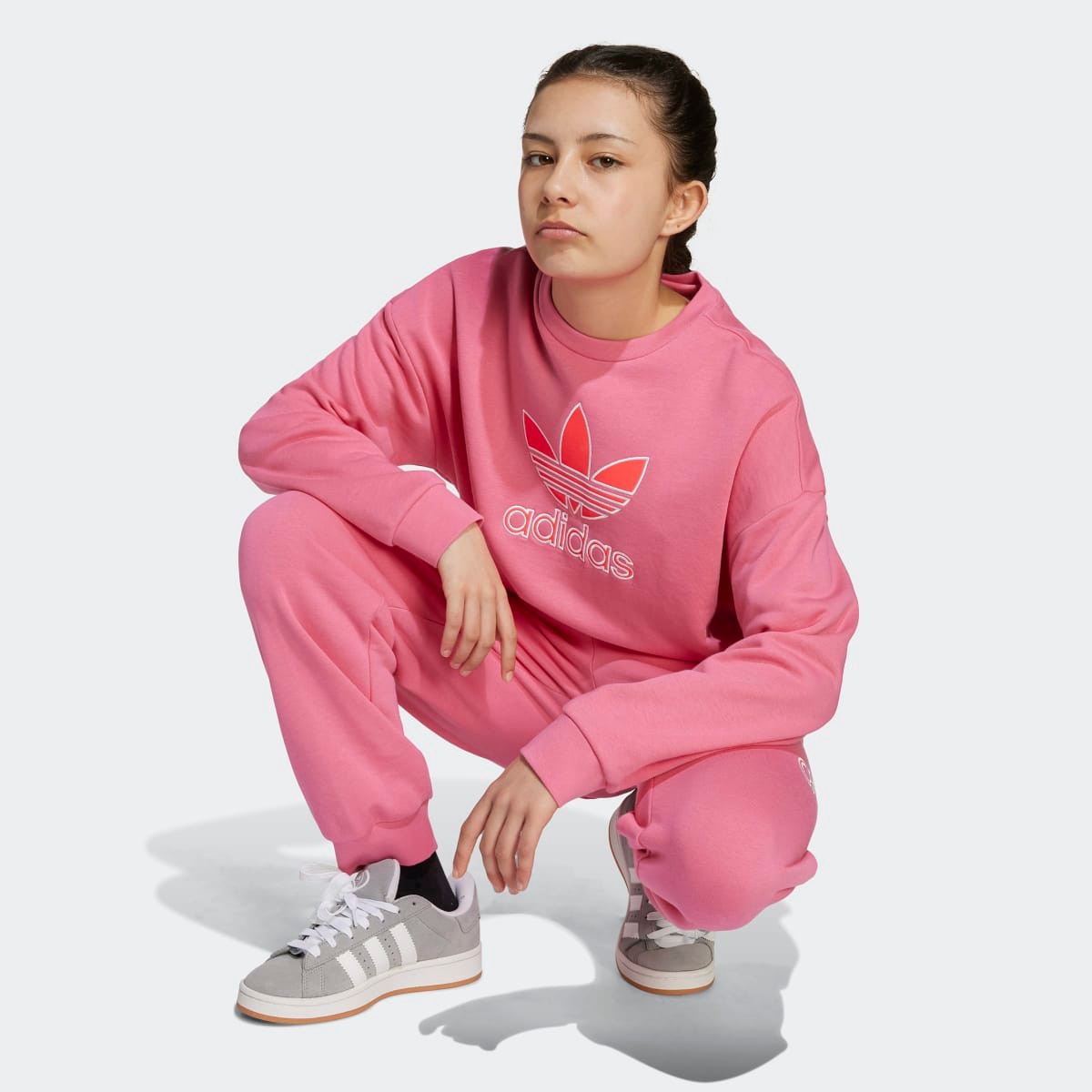 Sweatshirt de criança Trefoil adidas Originals Rosa-3