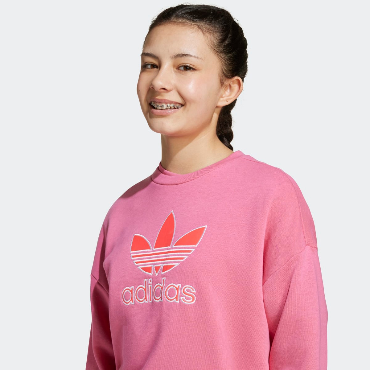 Sweatshirt de criança Trefoil adidas Originals Rosa-4