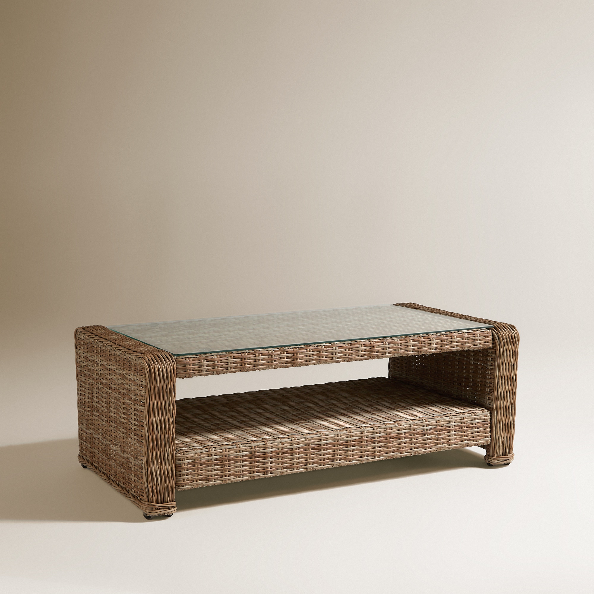 Mesa de centro de jardim com prateleira Le Mans Natural-2