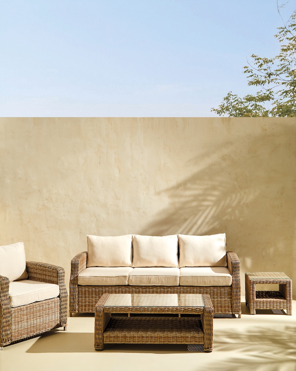 Sofá de jardim de 3 lugares Le Mans El Corte Inglés Natural-7