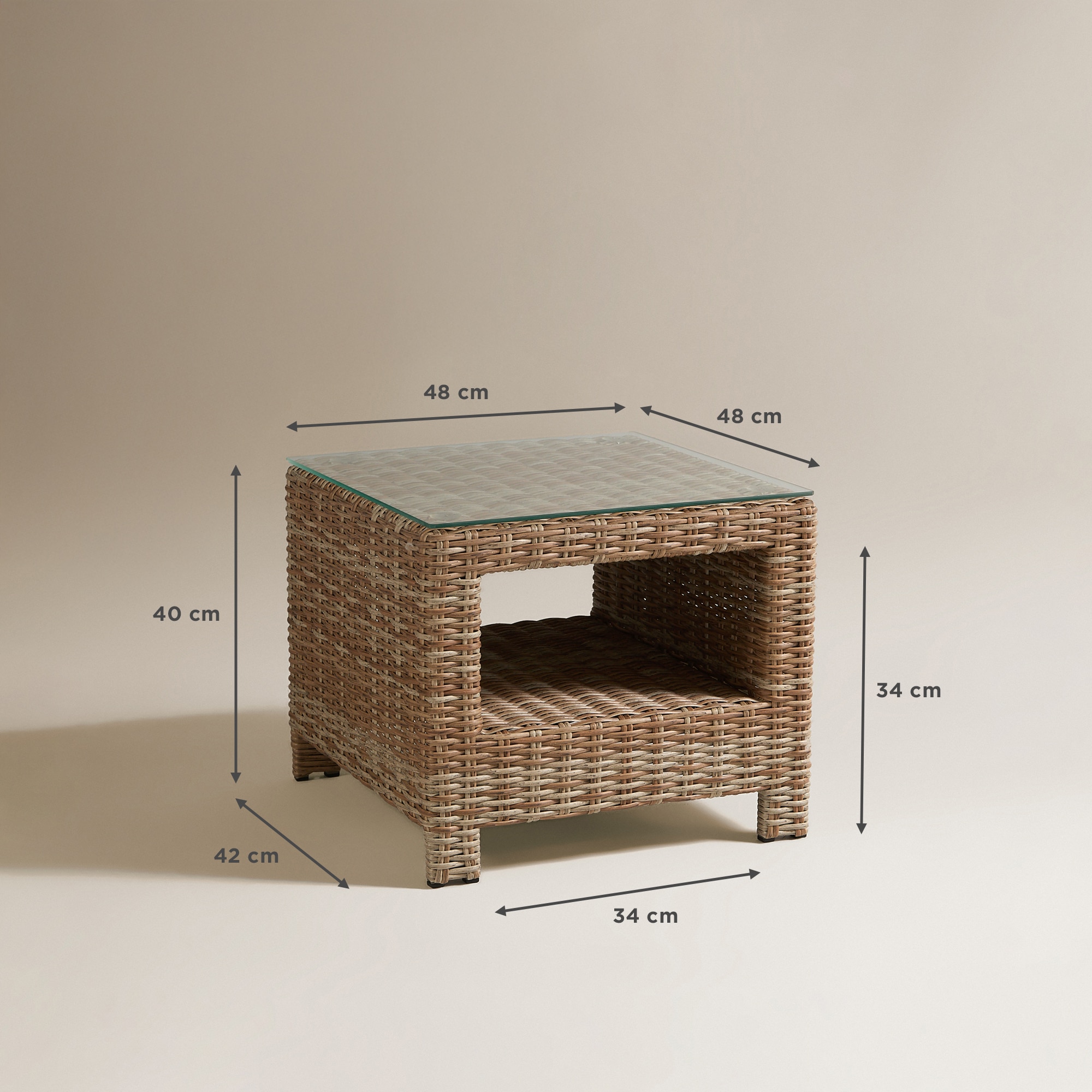 Mesa auxiliar de jardim Le Mans El Corte Inglés Champanhe-7