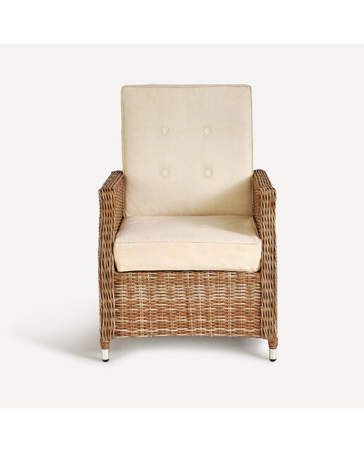 Poltrona de jardim reclinável com repouso para os pés Le Mans El Corte Inglés Champanhe-3