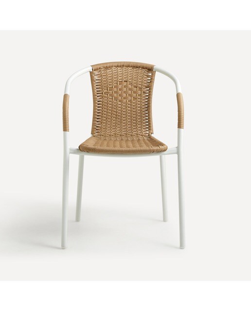 Sillón de balcón con estructura antracita Timor Basics El Corte Inglés Blanco / Natural-2