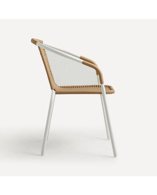 Sillón de balcón con estructura antracita Timor Basics El Corte Inglés Blanco / Natural-3