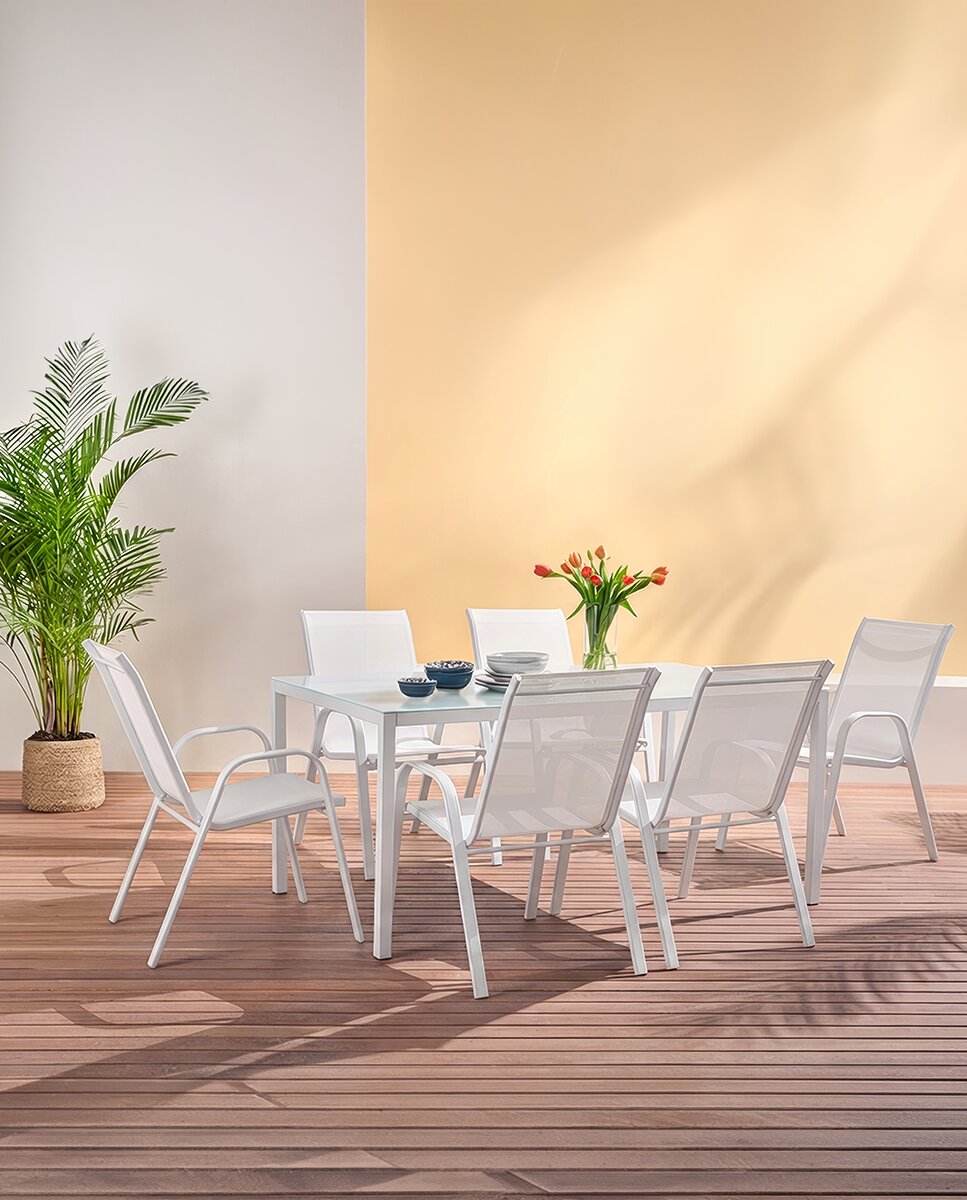 Imagen 0 de Conjunto de comedor de jardín Agadir blanco
