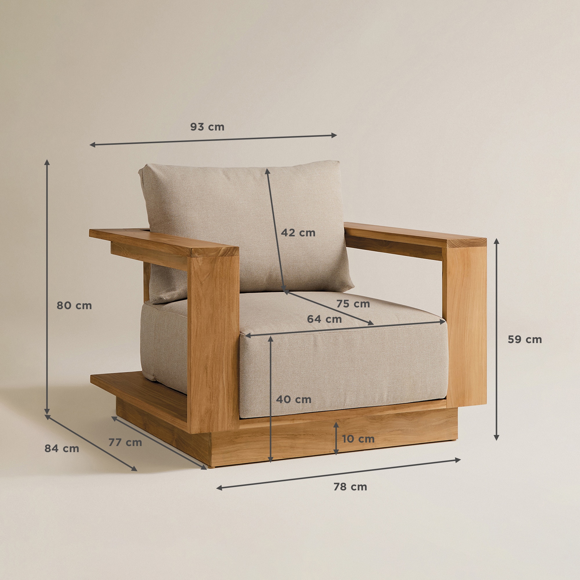 Cadeira de Mesa de Jardim de Teca Formentor Natural-9