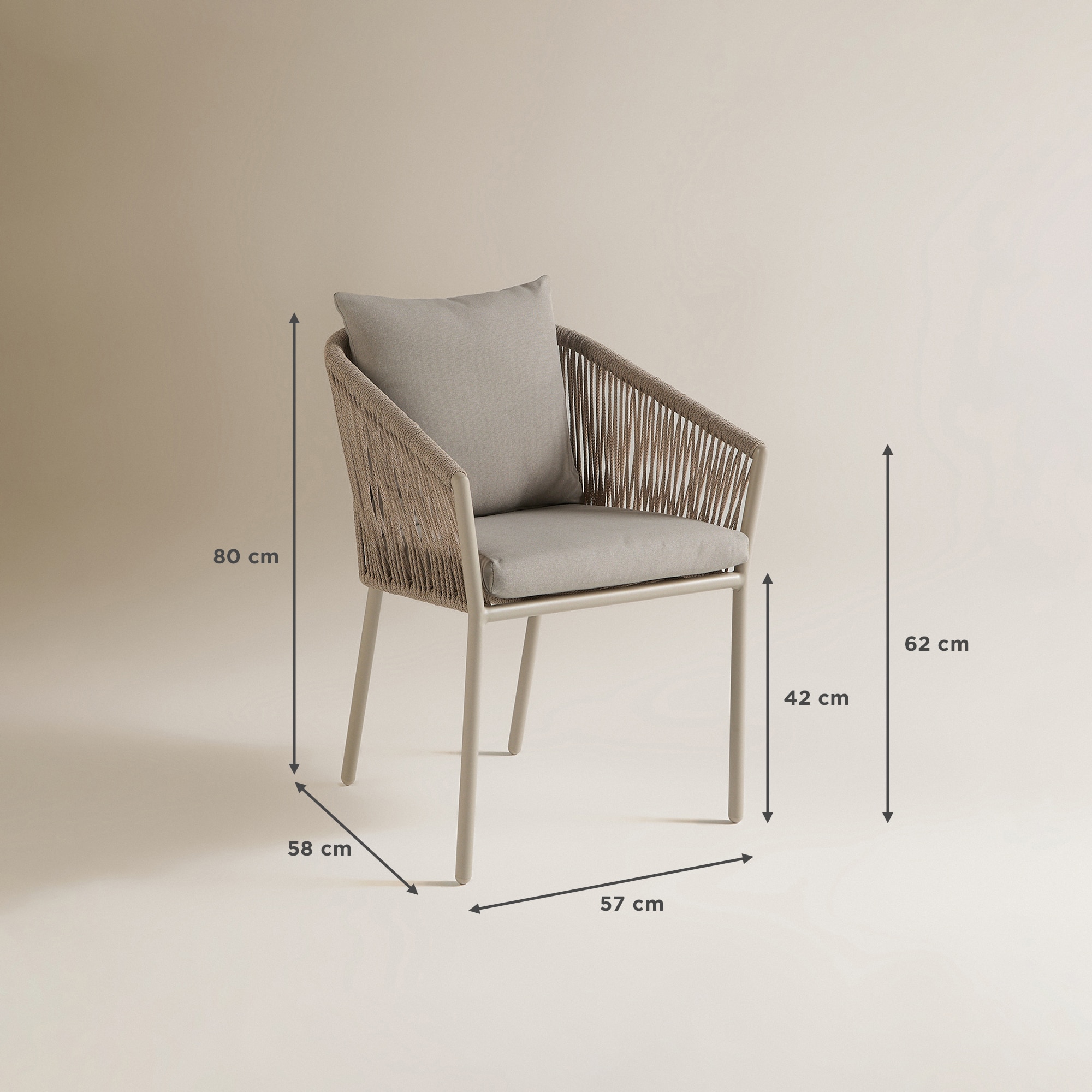 Sillón de jardín apilable Sonora El Corte Inglés - Crema Crema-8