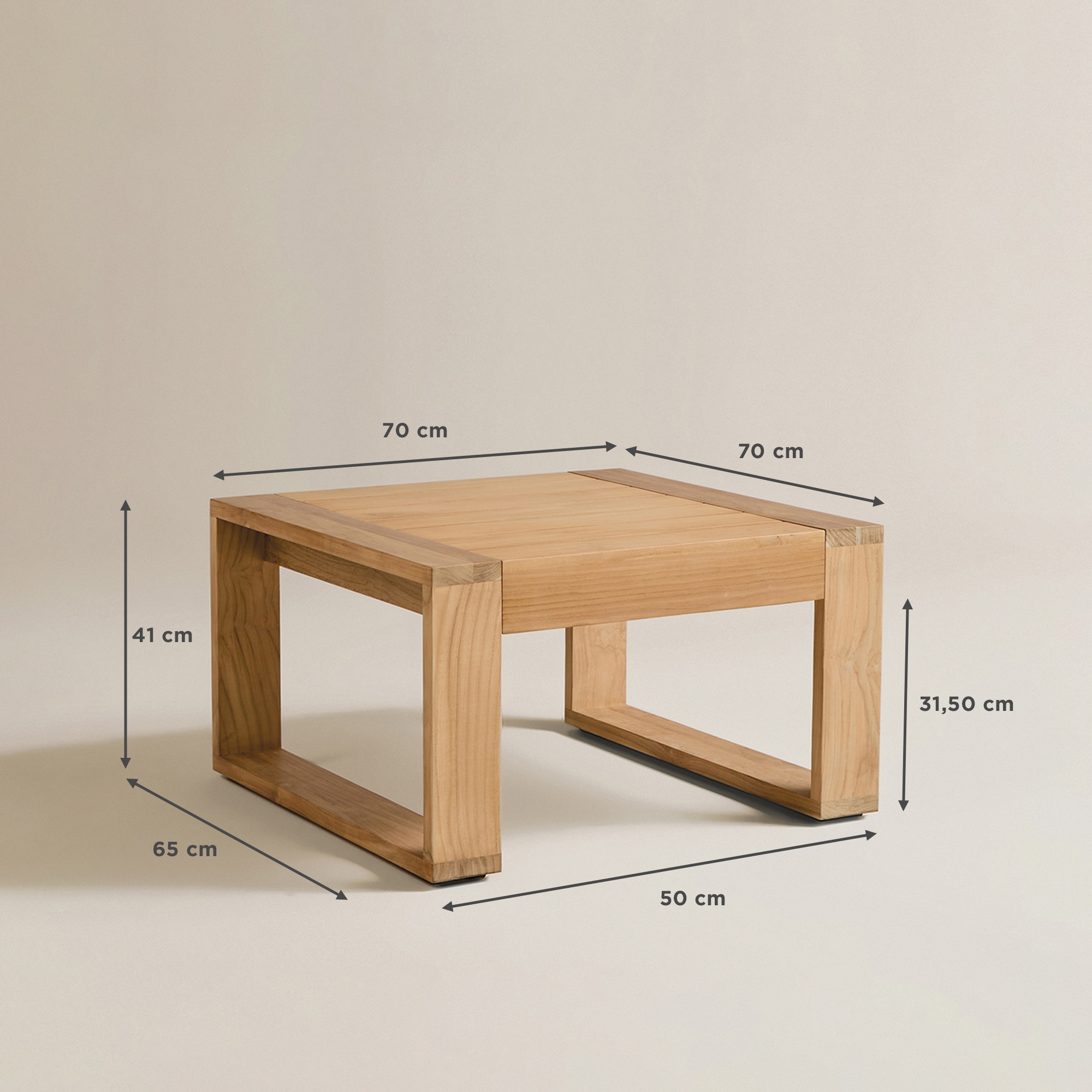 Mesa Auxiliar de Jardim em Teca Formentor Natural-8