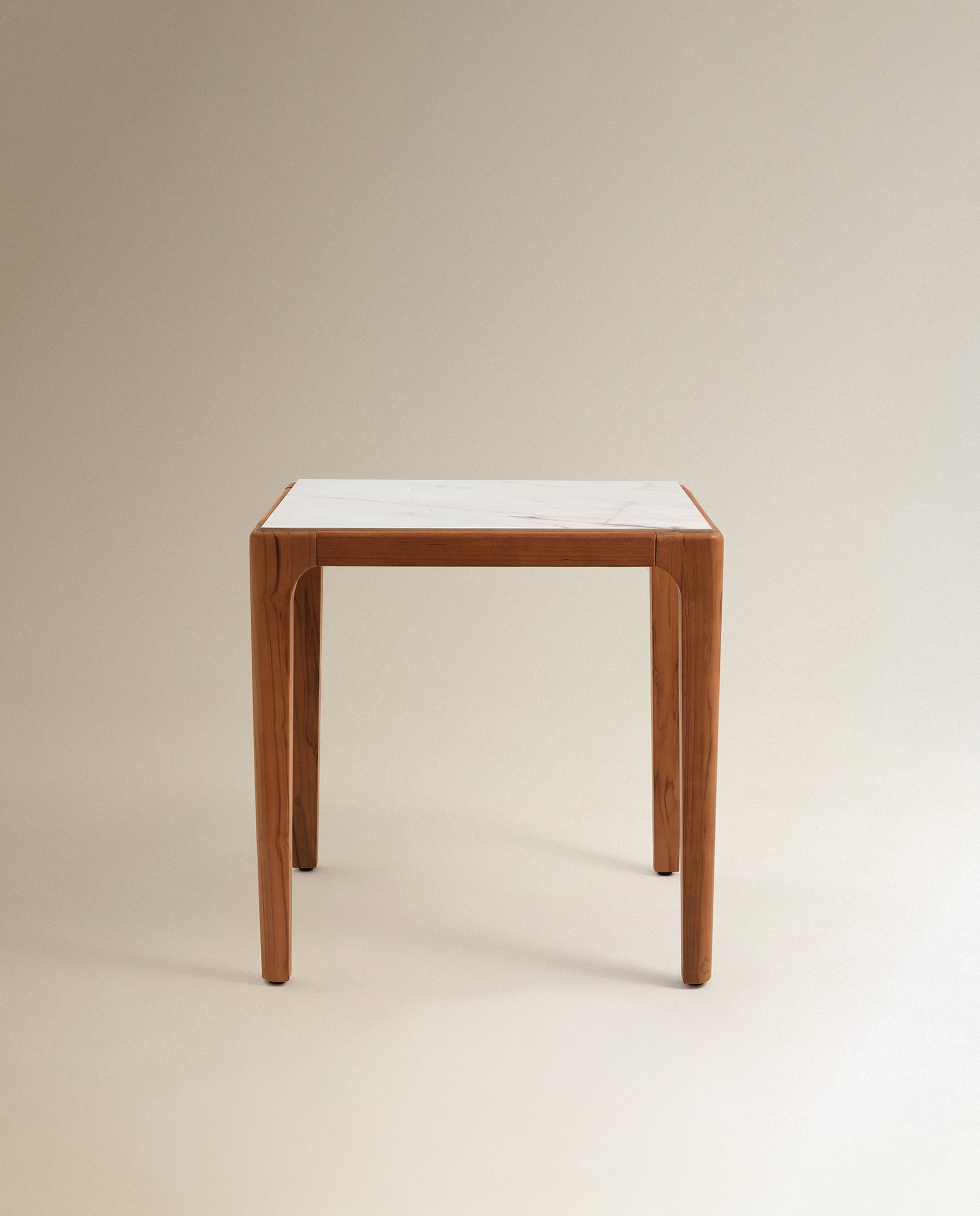 Mesa Auxiliar de Jardim de Teca Comporta Natural / Cinzento-3