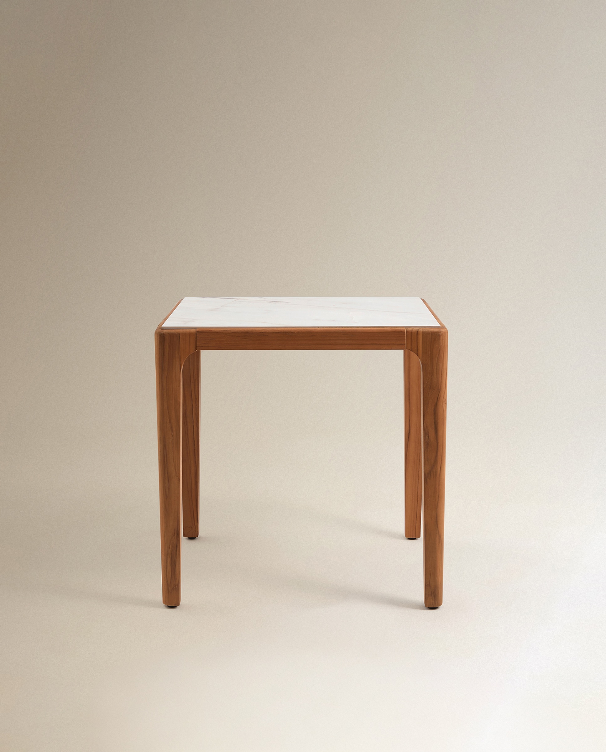 Mesa Auxiliar de Jardim de Teca Comporta Natural / Cinzento-4