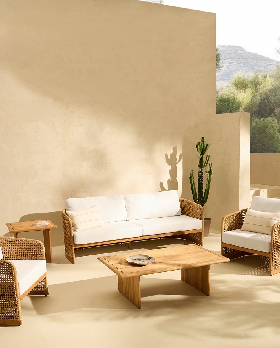 Mesa Auxiliar de Jardim de Madeira de Teca Málaga Natural-7
