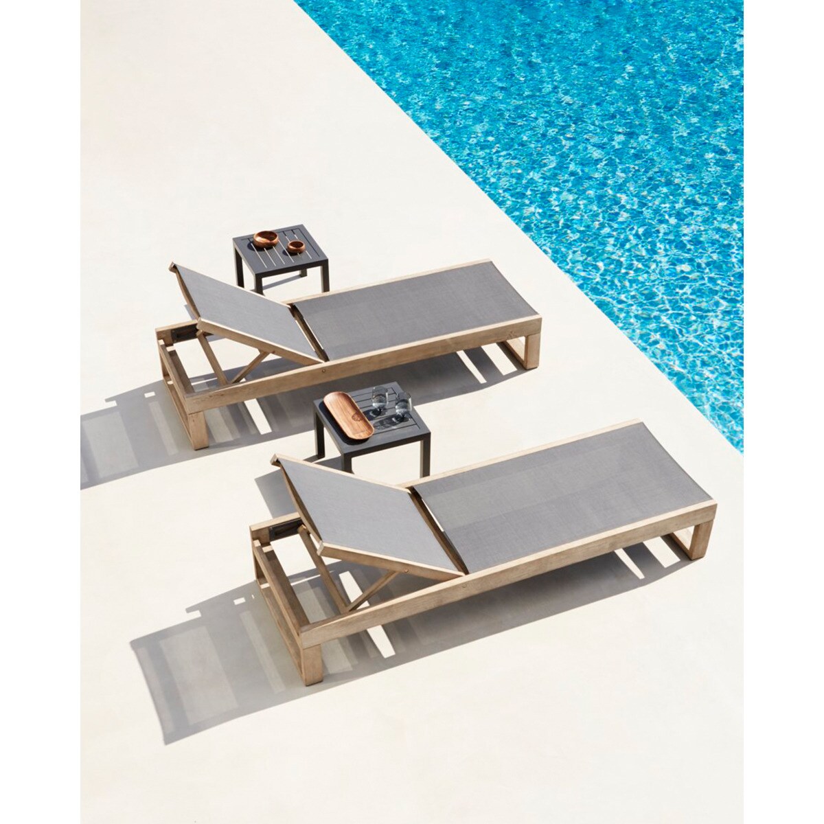 Mesa auxiliar de jardín Oporto - Antracita 45 x 35 cm Antracita-4